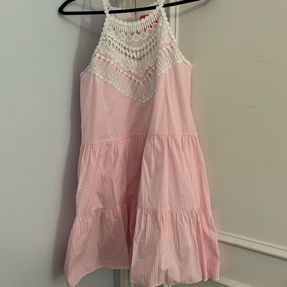 Lilly Pulitzer Britt Seersuckerer Stripe Halter Dresss - Picture 4 of 7